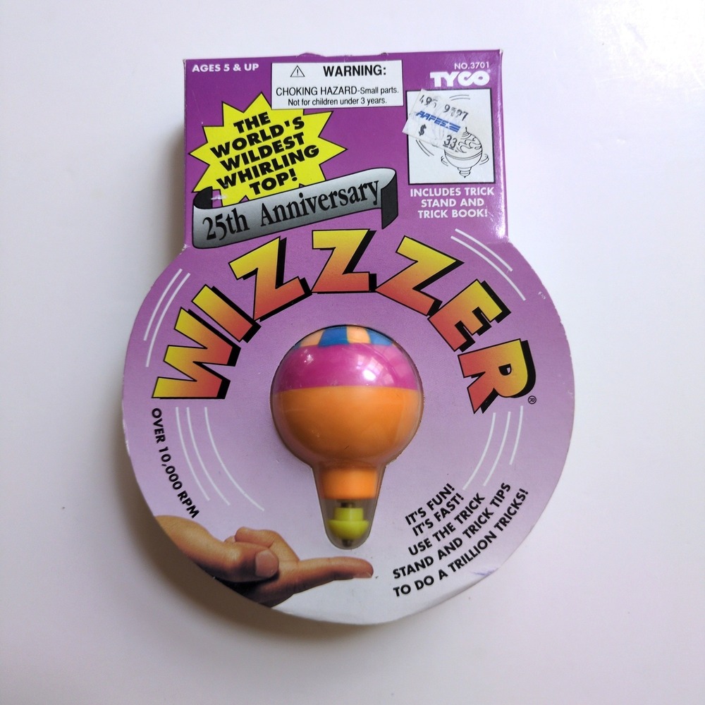 NOS Vtg 90s Tyco Wizzzer Whirling Top Orange 25th Anniversary 1994 3701 NIP